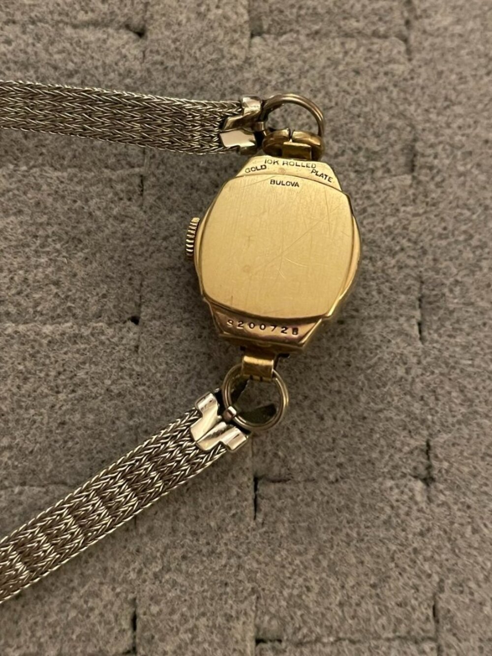 Vintage Gold Watch Bulova Deco Mid Century 10k Rolled Gold 9200728 Not Working - Picture 6 of 11